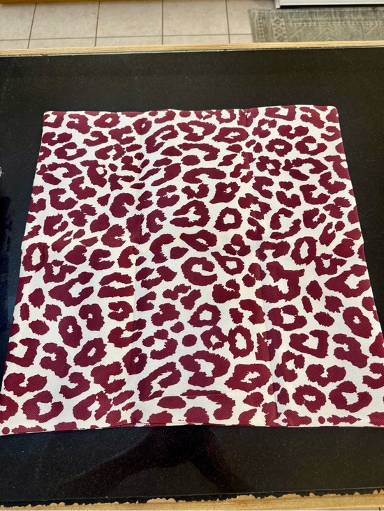 Other - Leopard Print Square Pillow Cover Burgundy and White- Set of 4